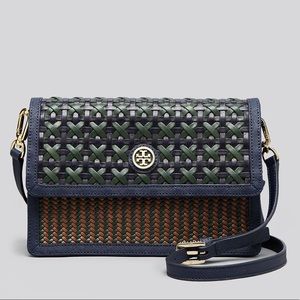 Tory Burch Robinson Combo Woven Crossbody